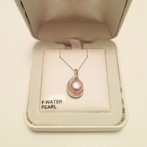 Pink Freshwater Pearl 10K White Gold Necklace